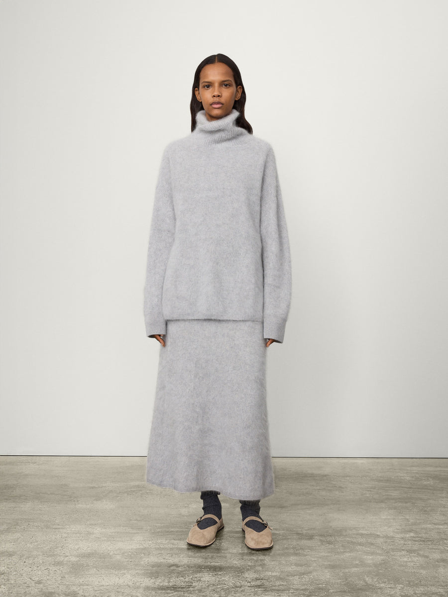 theredthread S fluffy knit tops グレー gray THEREDTHREAD / ザレッドスレッド】S fluffy knit tops