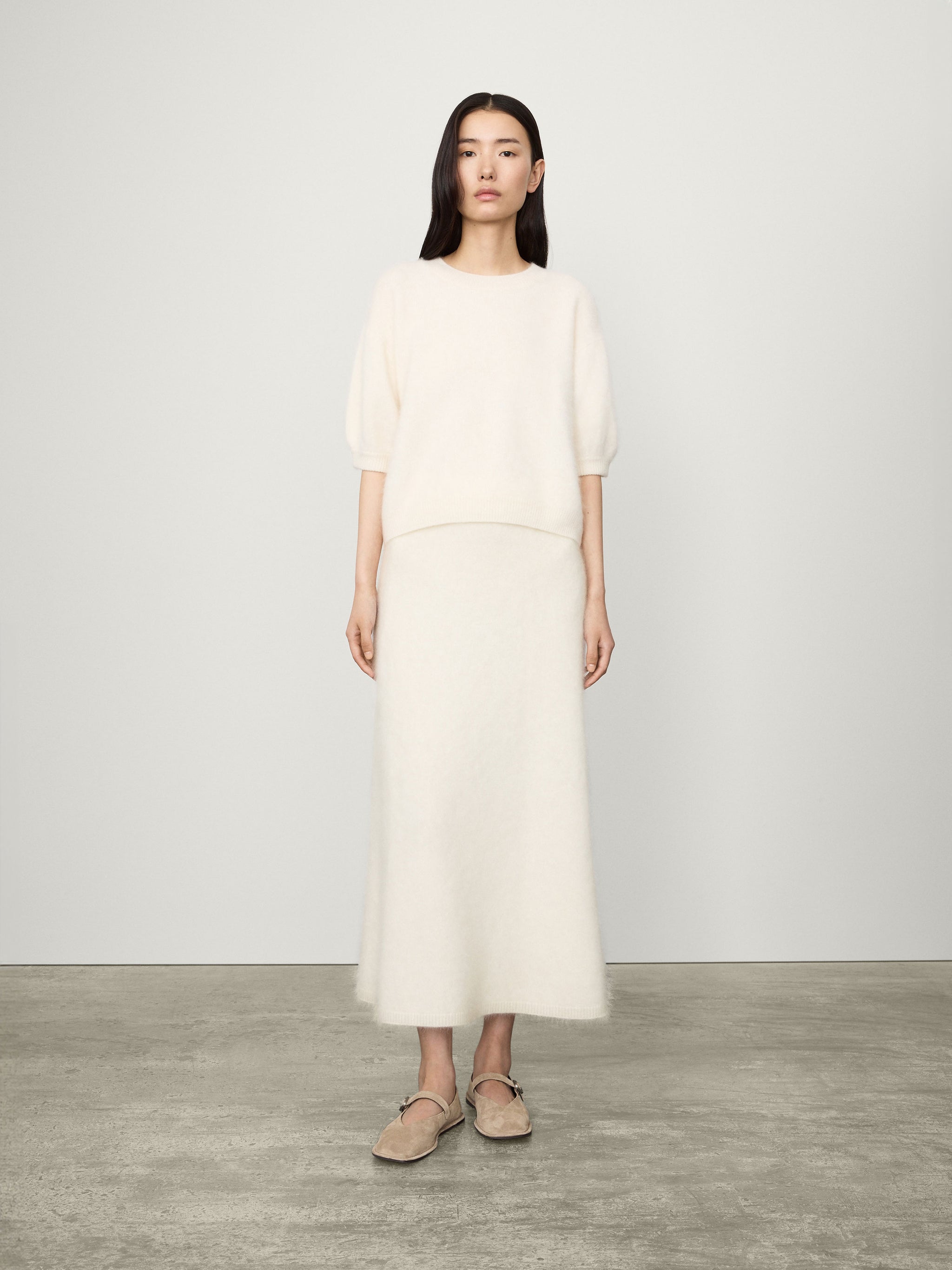 【Lisa Yang】 Asta brushedカシミヤミディスカート LISA YANG Asta brushed-cashmere midi skirt | NET-A-PORTER