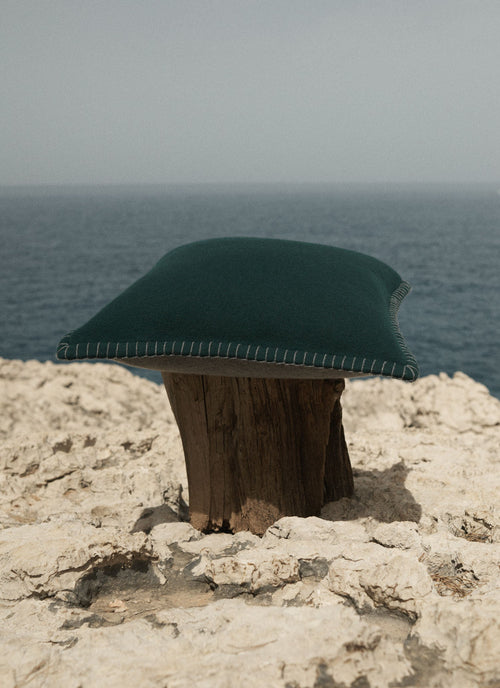 Amsterdam Cushion Pine Grey | Lisa Yang | Green grey cushion in 100% cashmere